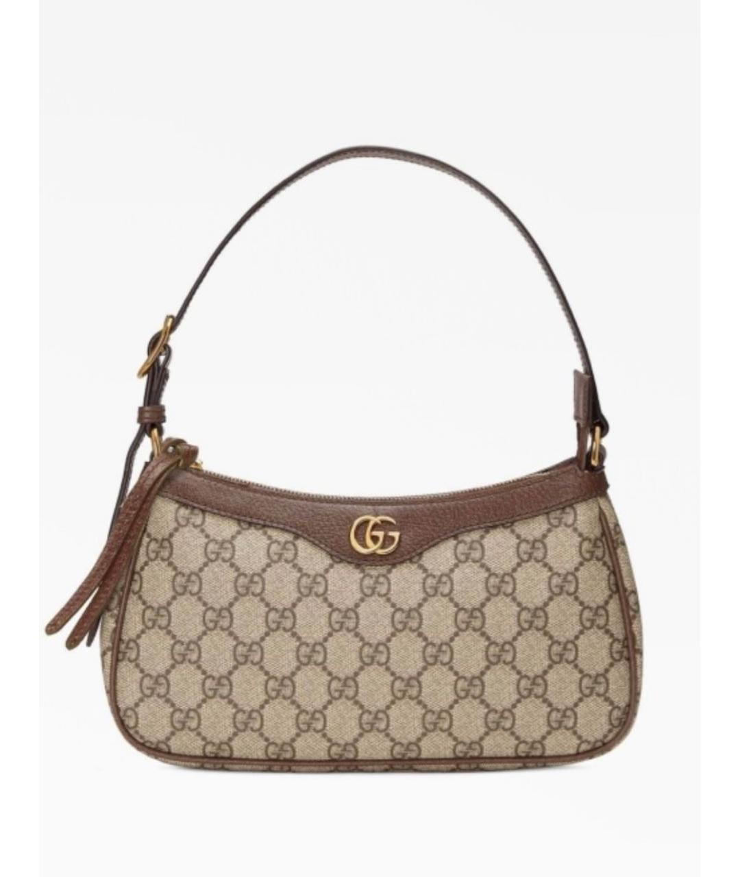 GUCCI Бежевая сумка через плечо из канвы, фото 5