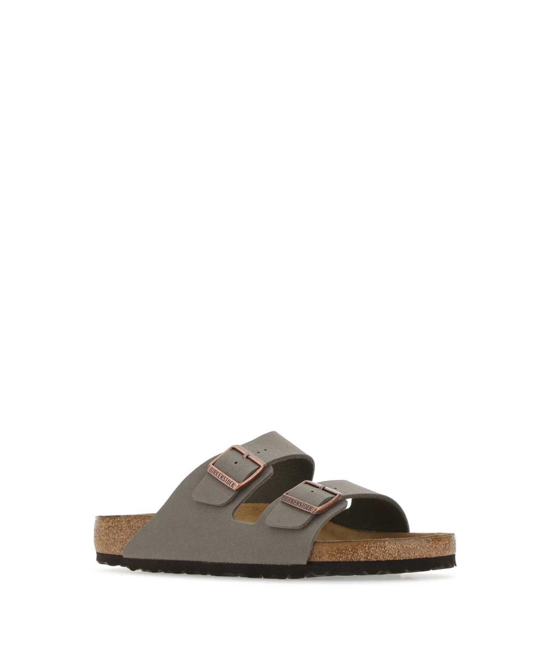 BIRKENSTOCK Коричневые кожаные шлепанцы, фото 2