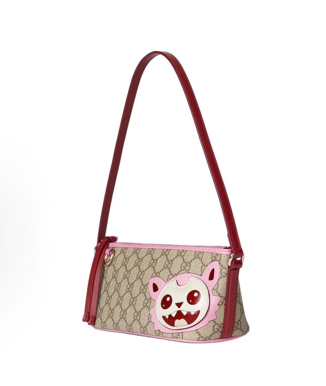 GUCCI Розовая сумка с короткими ручками из канвы, фото 2