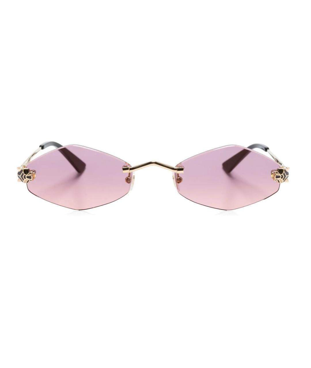CARTIER Розовые металлические солнцезащитные очки, фото 1