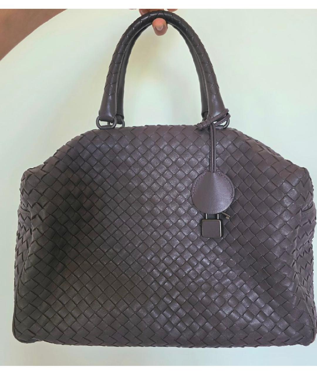 BOTTEGA VENETA Фиолетовая кожаная сумка с короткими ручками, фото 2