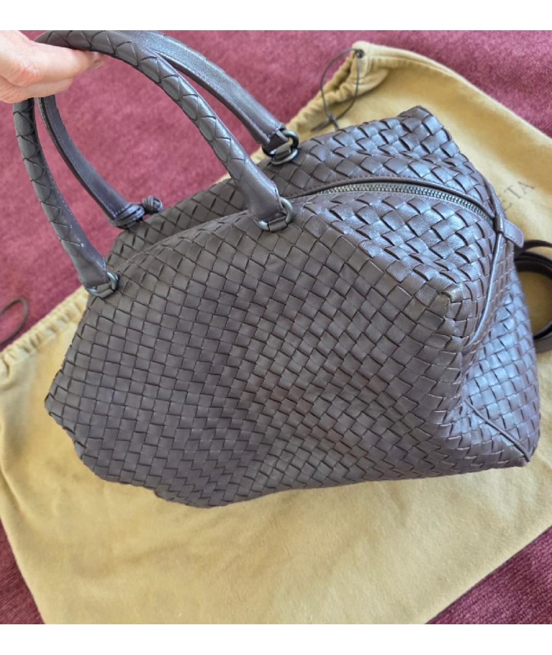 BOTTEGA VENETA Фиолетовая кожаная сумка с короткими ручками, фото 5