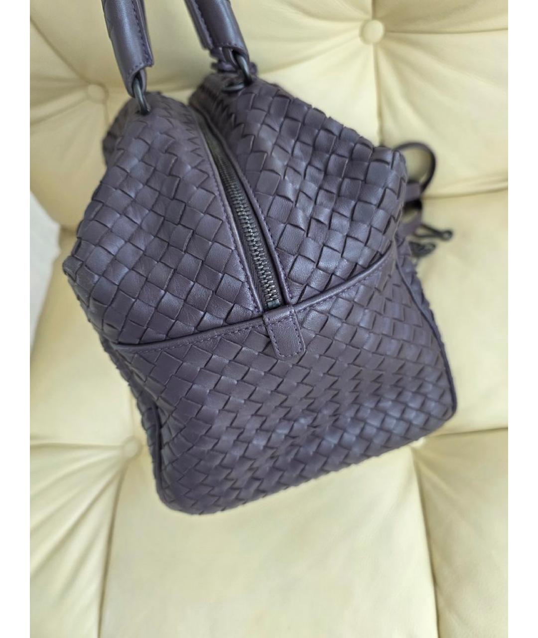 BOTTEGA VENETA Фиолетовая кожаная сумка с короткими ручками, фото 3