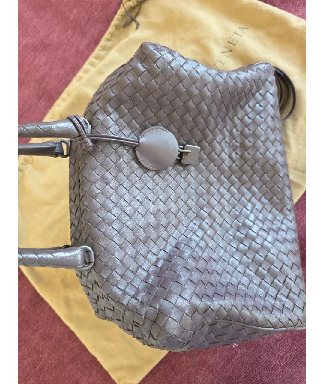 BOTTEGA VENETA Фиолетовая кожаная сумка с короткими ручками, фото 7