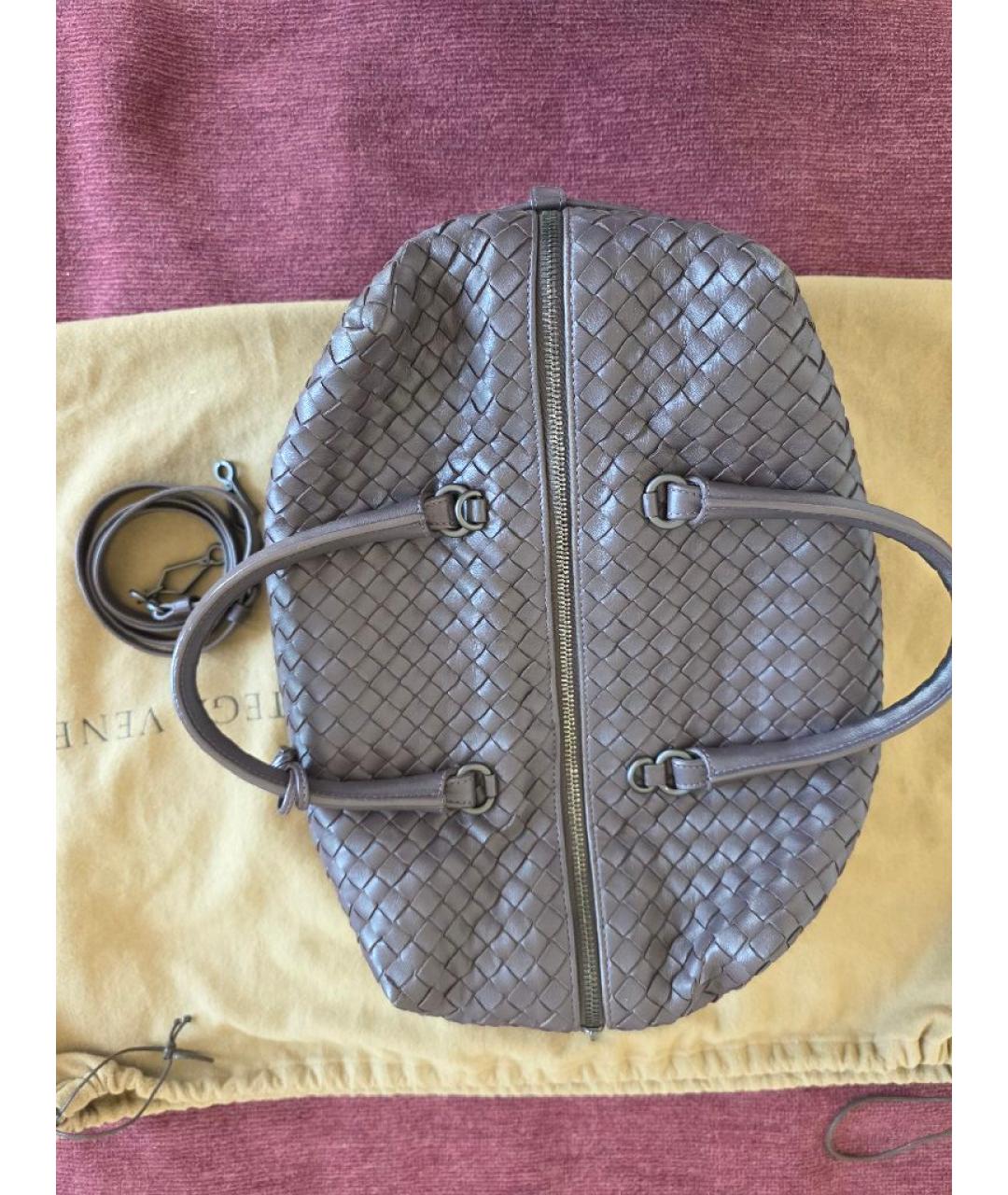 BOTTEGA VENETA Фиолетовая кожаная сумка с короткими ручками, фото 6