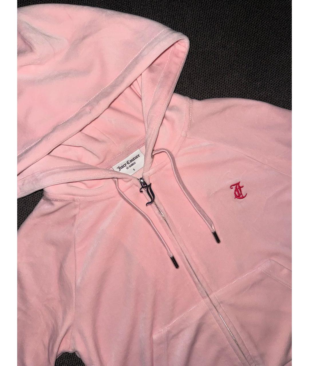 JUICY COUTURE Розовый велюровый костюм с брюками, фото 5