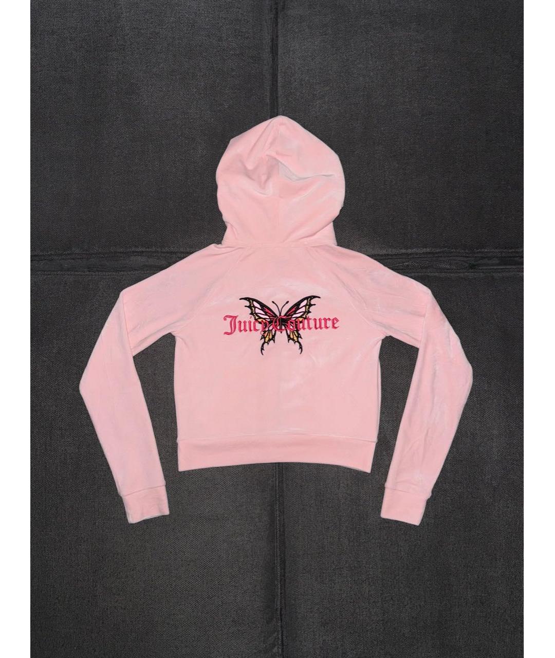 JUICY COUTURE Розовый велюровый костюм с брюками, фото 3