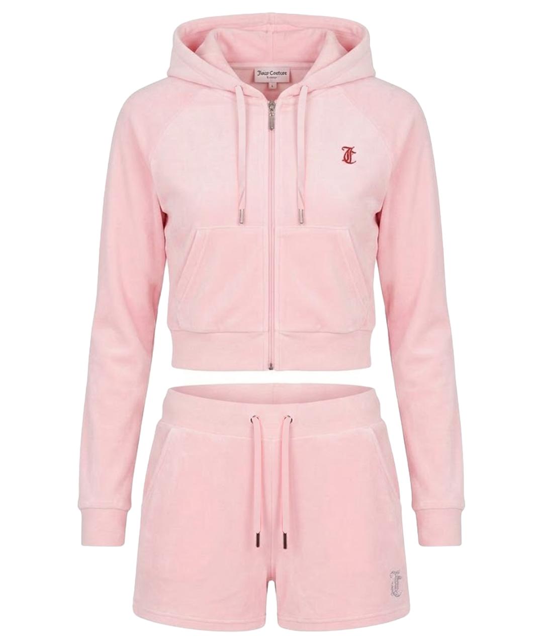 JUICY COUTURE Розовый велюровый костюм с брюками, фото 1