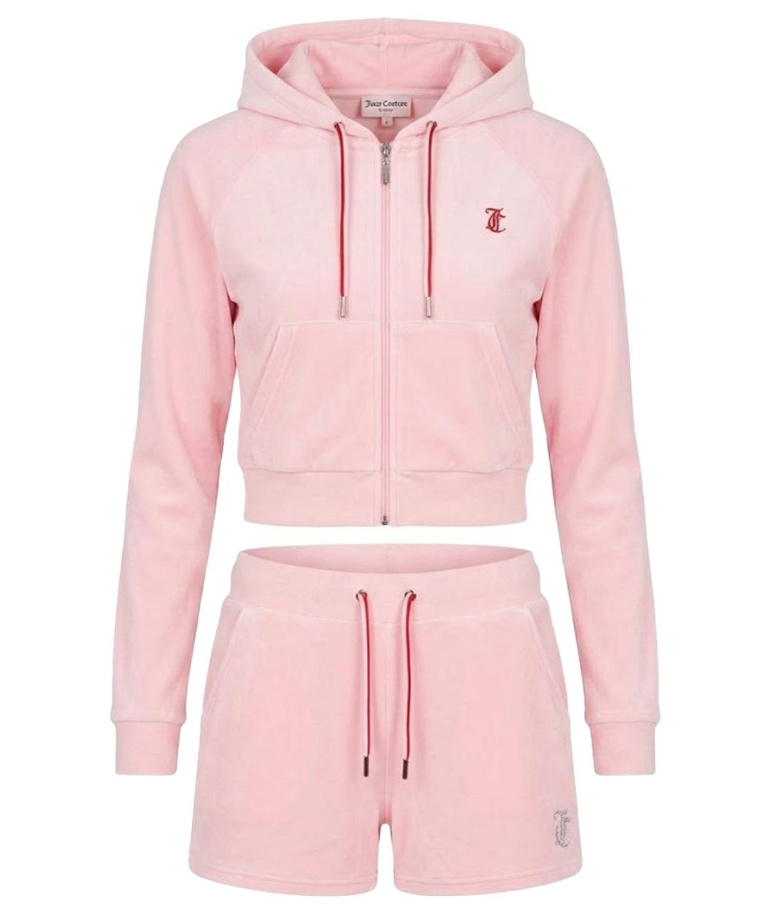 JUICY COUTURE Розовый велюровый костюм с брюками, фото 9