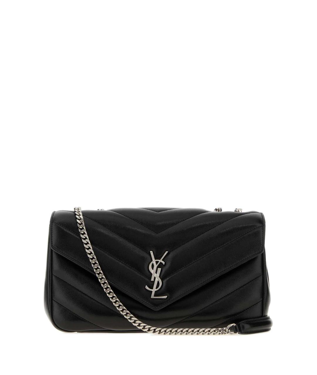 SAINT LAURENT Черная кожаная сумка через плечо, фото 1