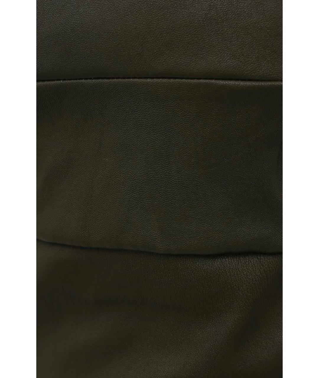 RICK OWENS Хаки кожаное коктейльное платье, фото 3