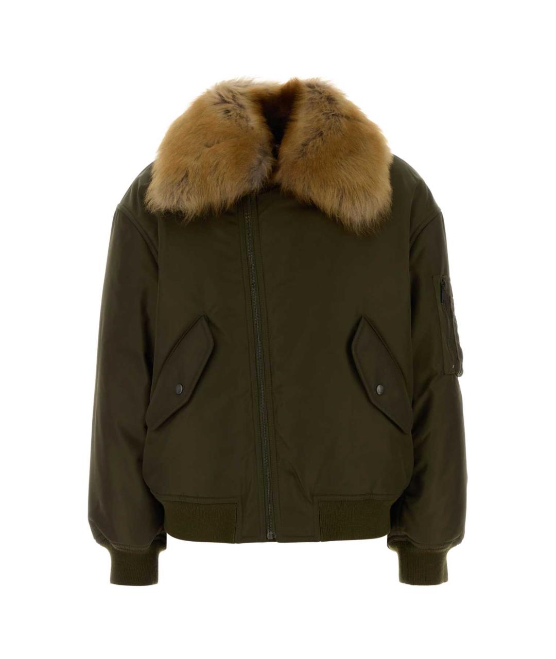 SAINT LAURENT Зеленая полиэстеровая куртка, фото 1
