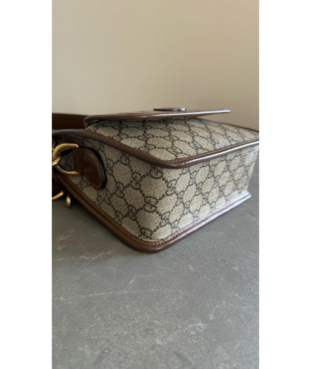 GUCCI Коричневая сумка через плечо из канвы, фото 4