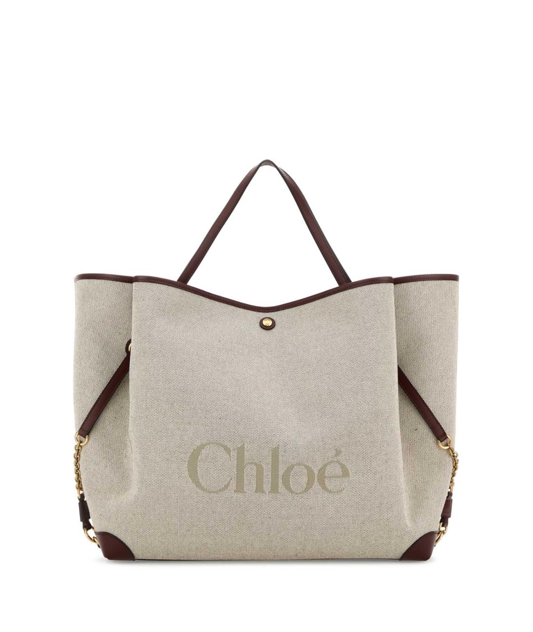 CHLOE Бежевая сумка через плечо из канвы, фото 1