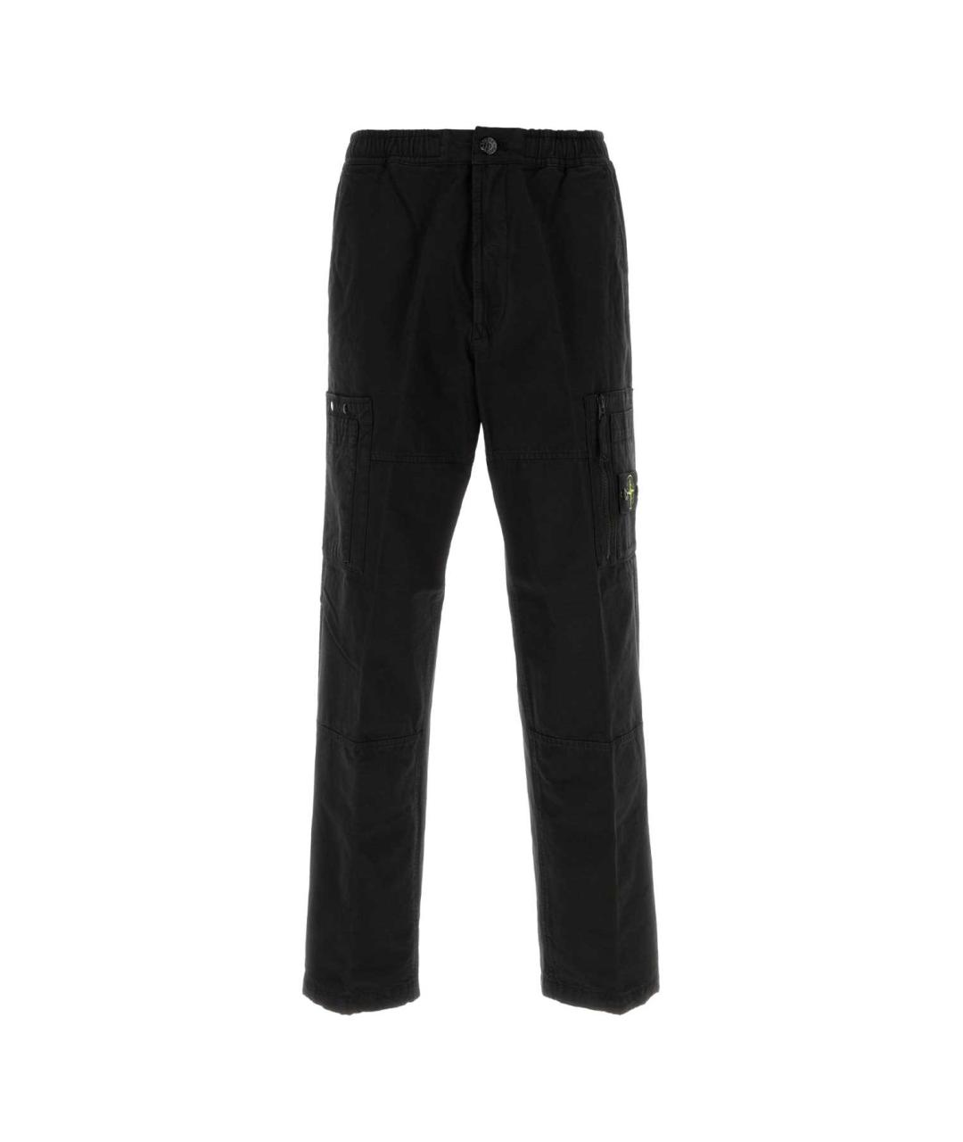 STONE ISLAND Черные хлопковые повседневные брюки, фото 1