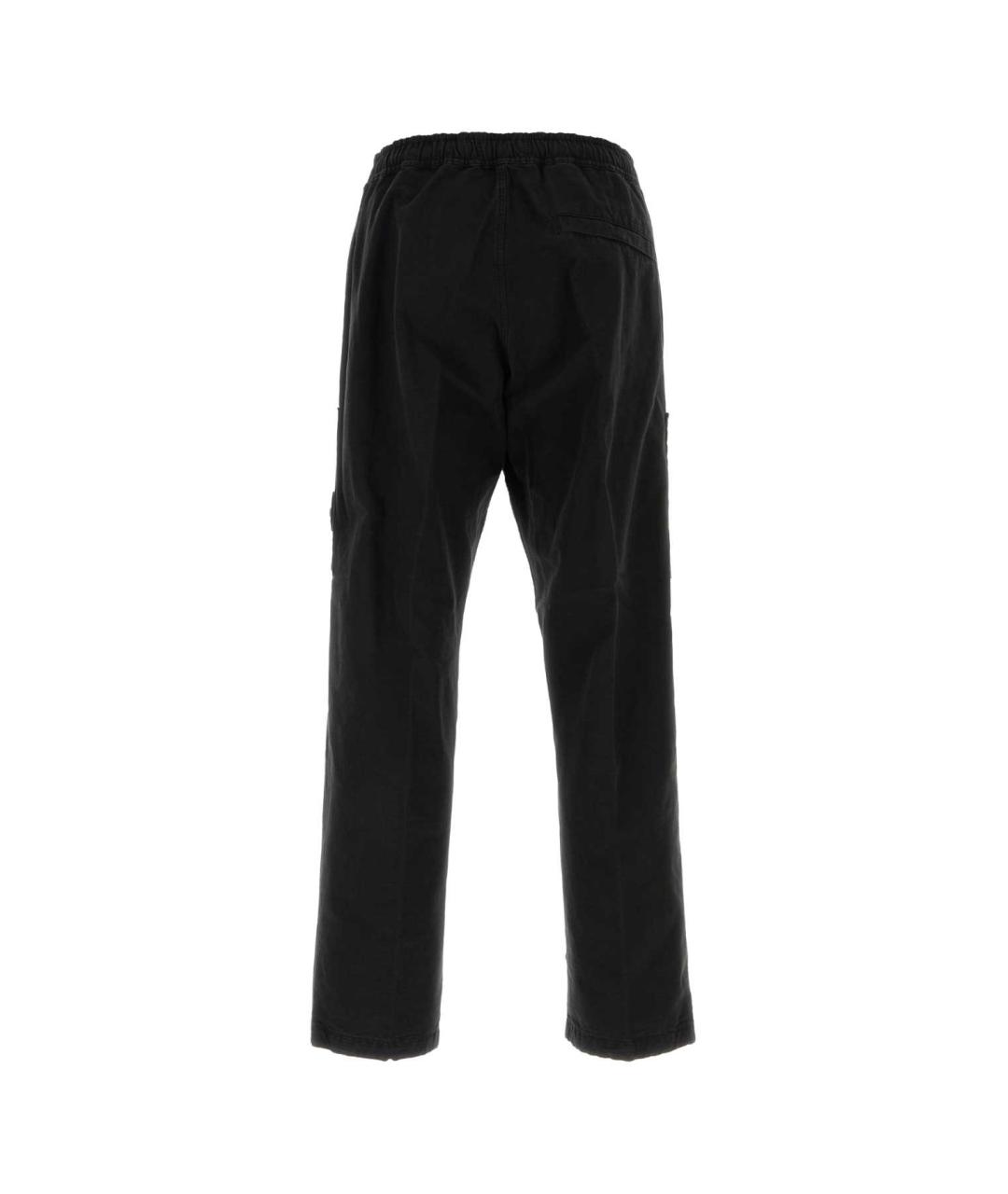 STONE ISLAND Черные хлопковые повседневные брюки, фото 2