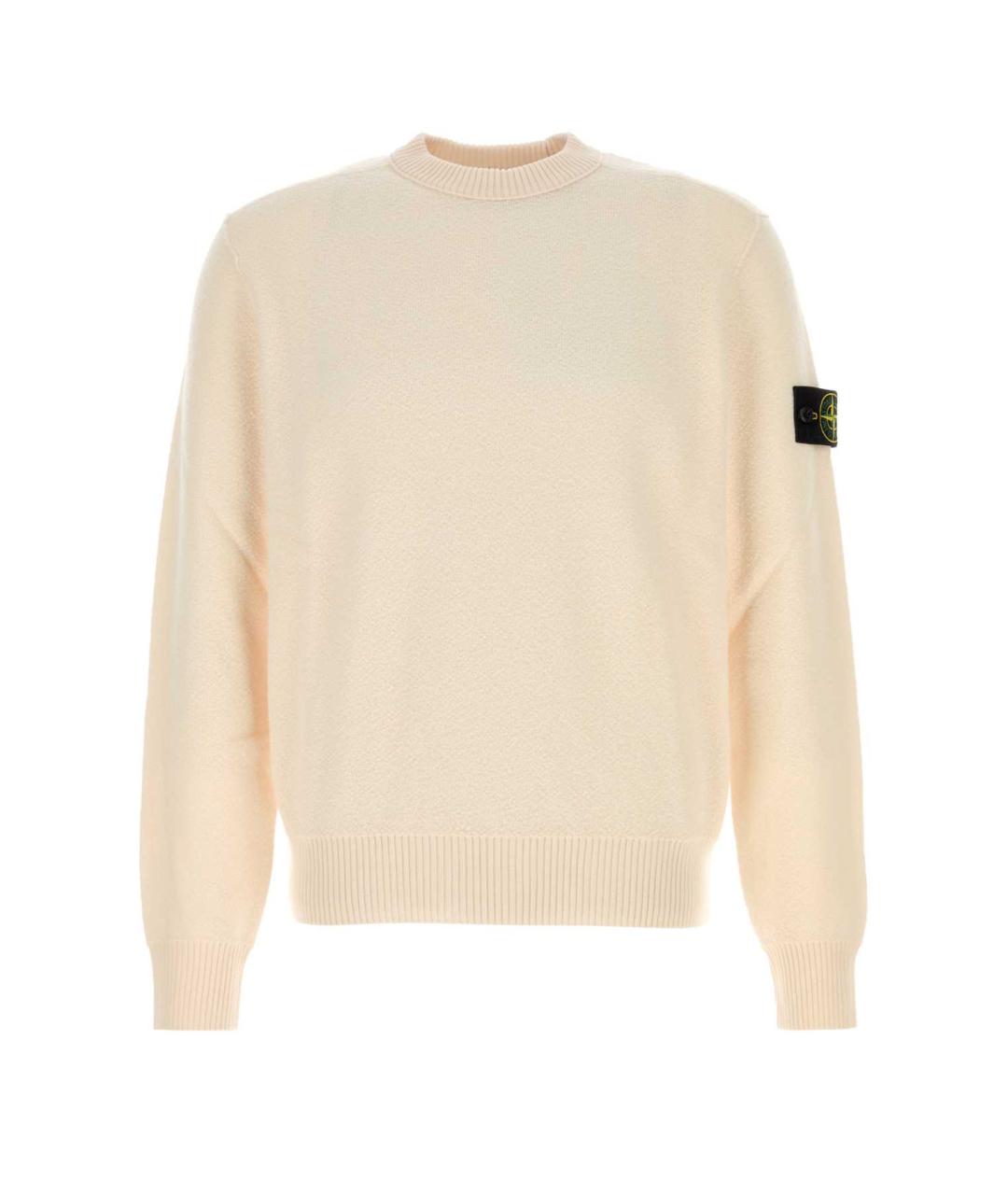 STONE ISLAND Бежевый шерстяной джемпер / свитер, фото 1