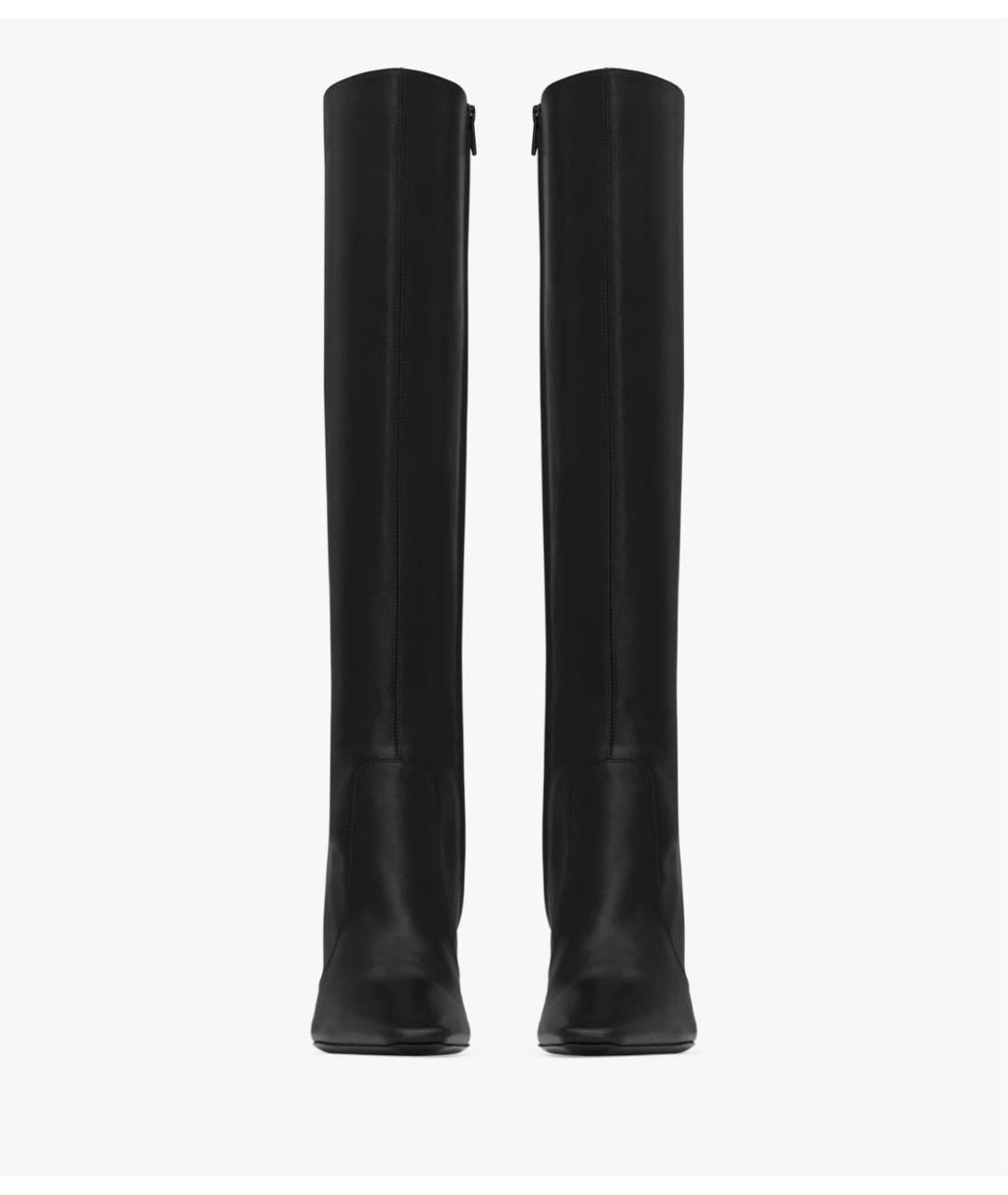 SAINT LAURENT Черные кожаные сапоги, фото 3