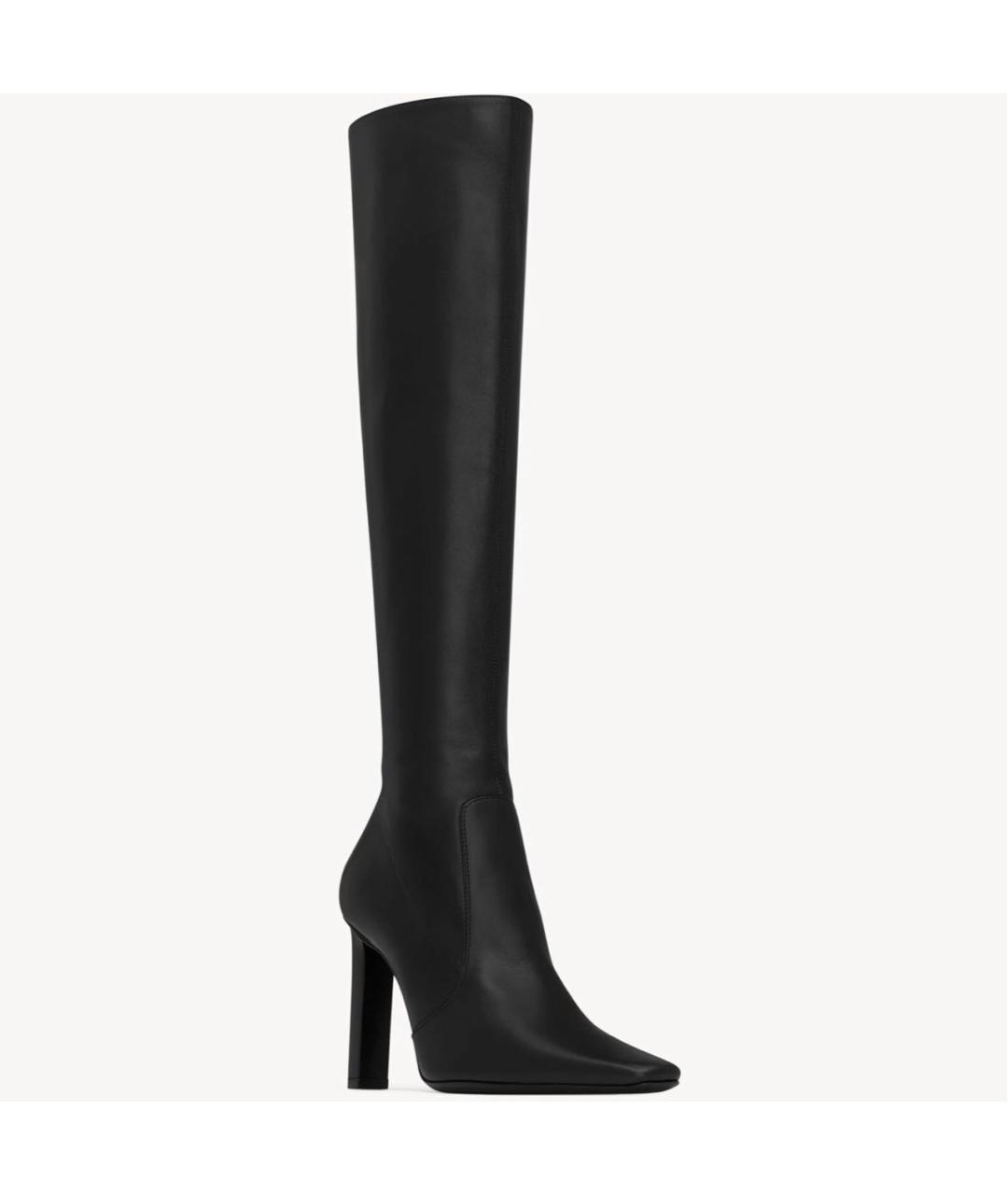 SAINT LAURENT Черные кожаные сапоги, фото 5