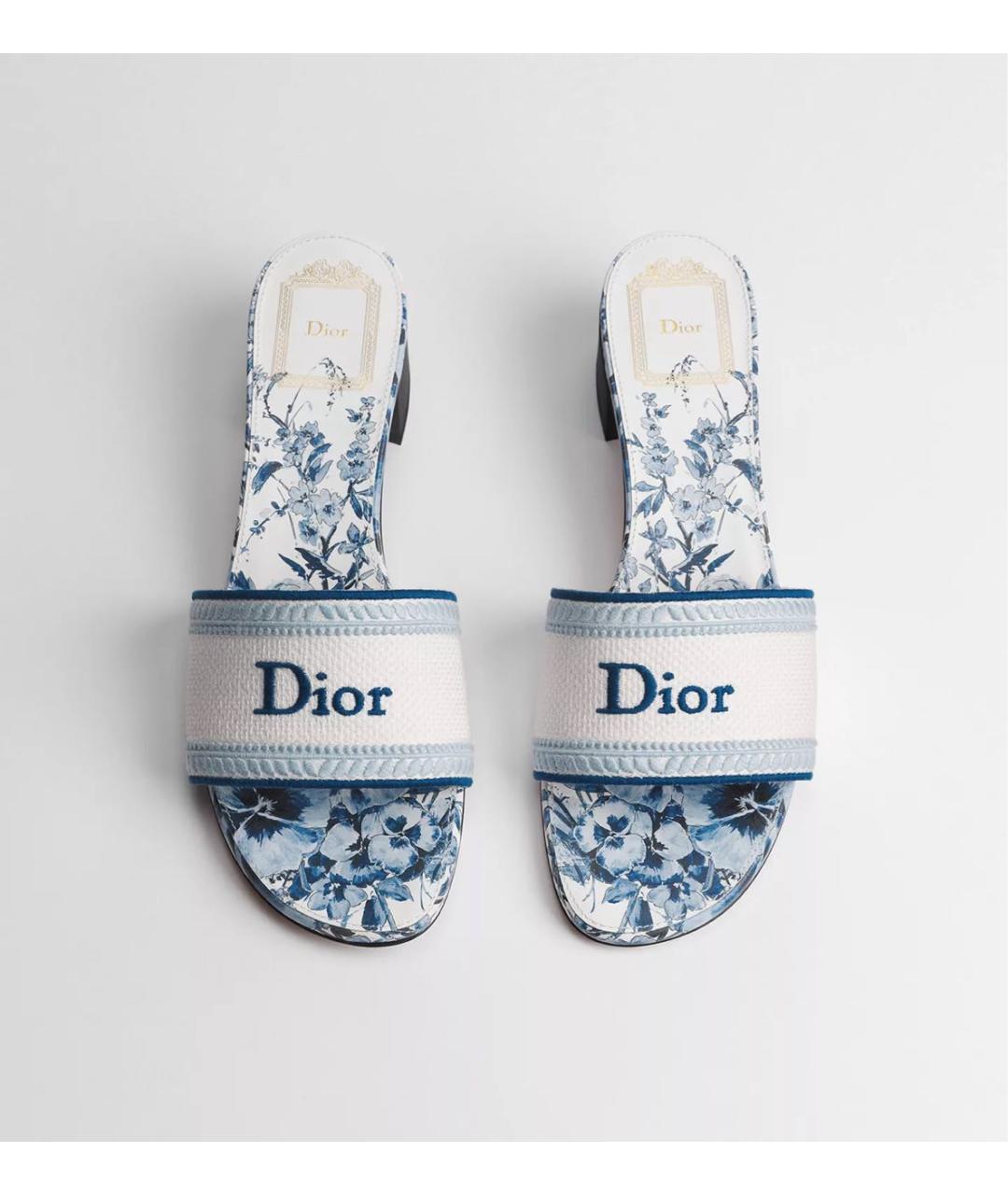 CHRISTIAN DIOR Синие мюли, фото 3