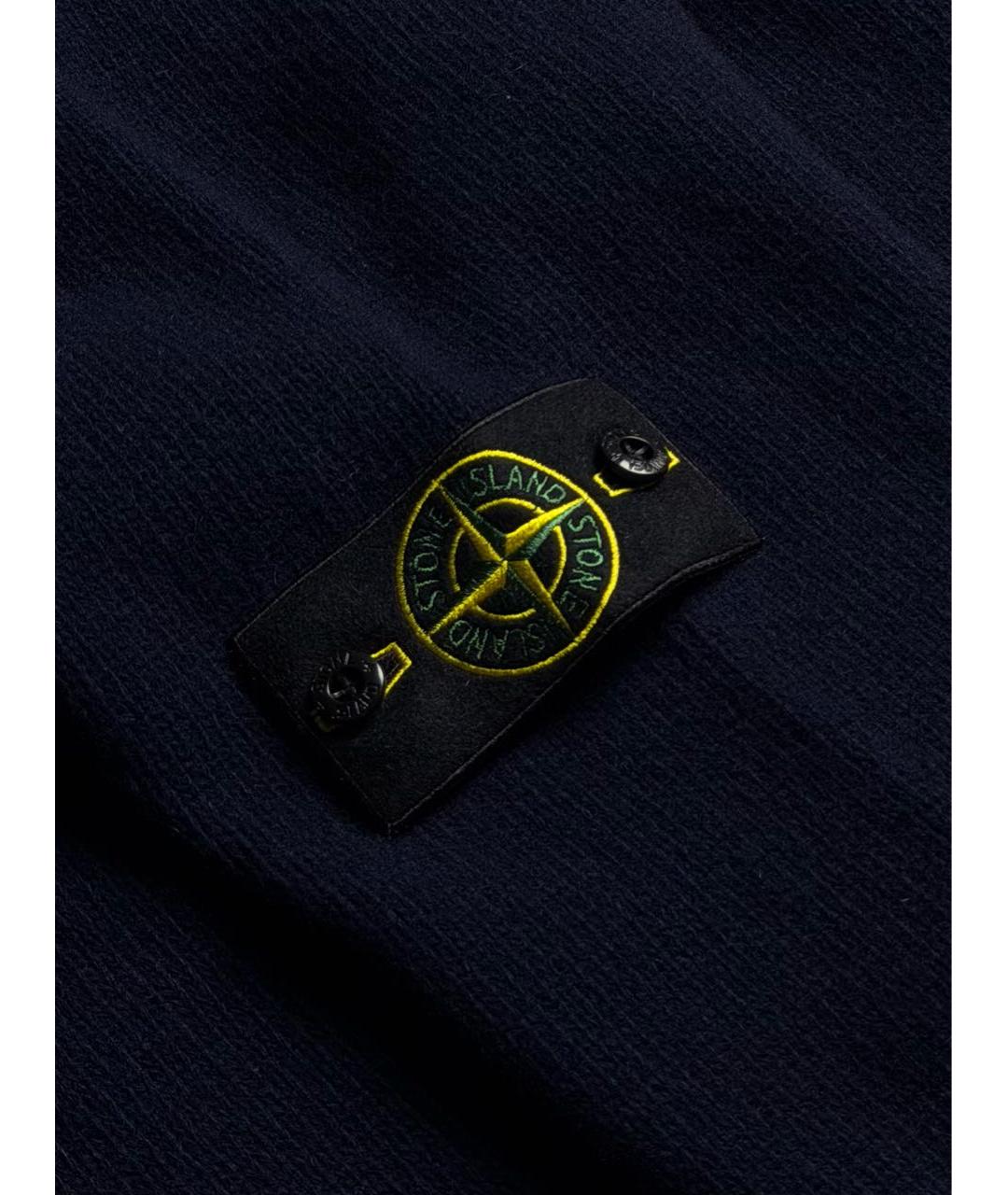 STONE ISLAND Темно-синий шерстяной кардиган, фото 5