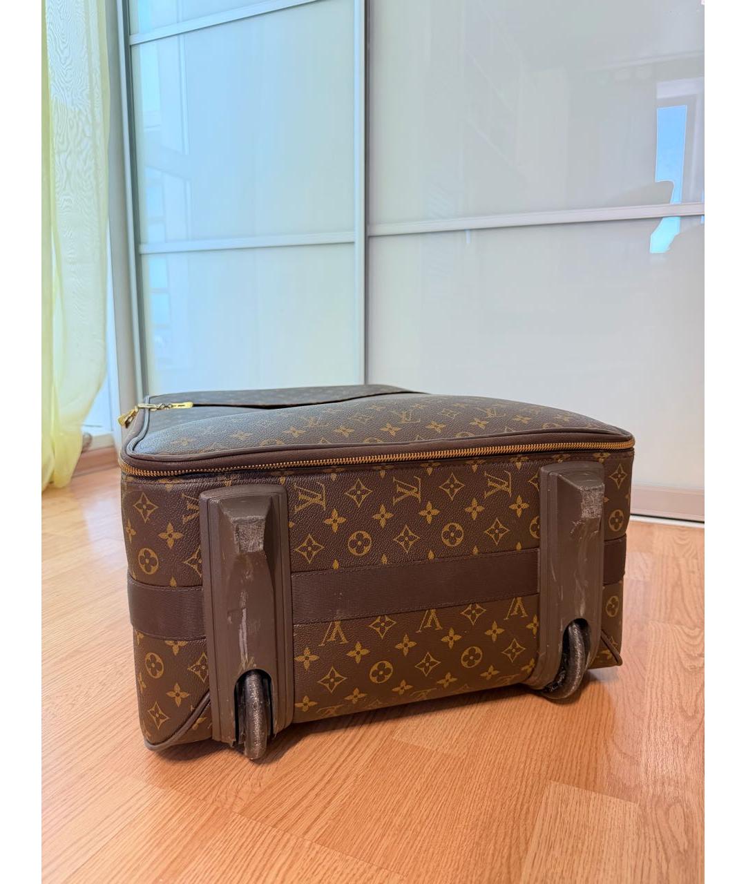 LOUIS VUITTON Коричневый чемодан из канвы, фото 3