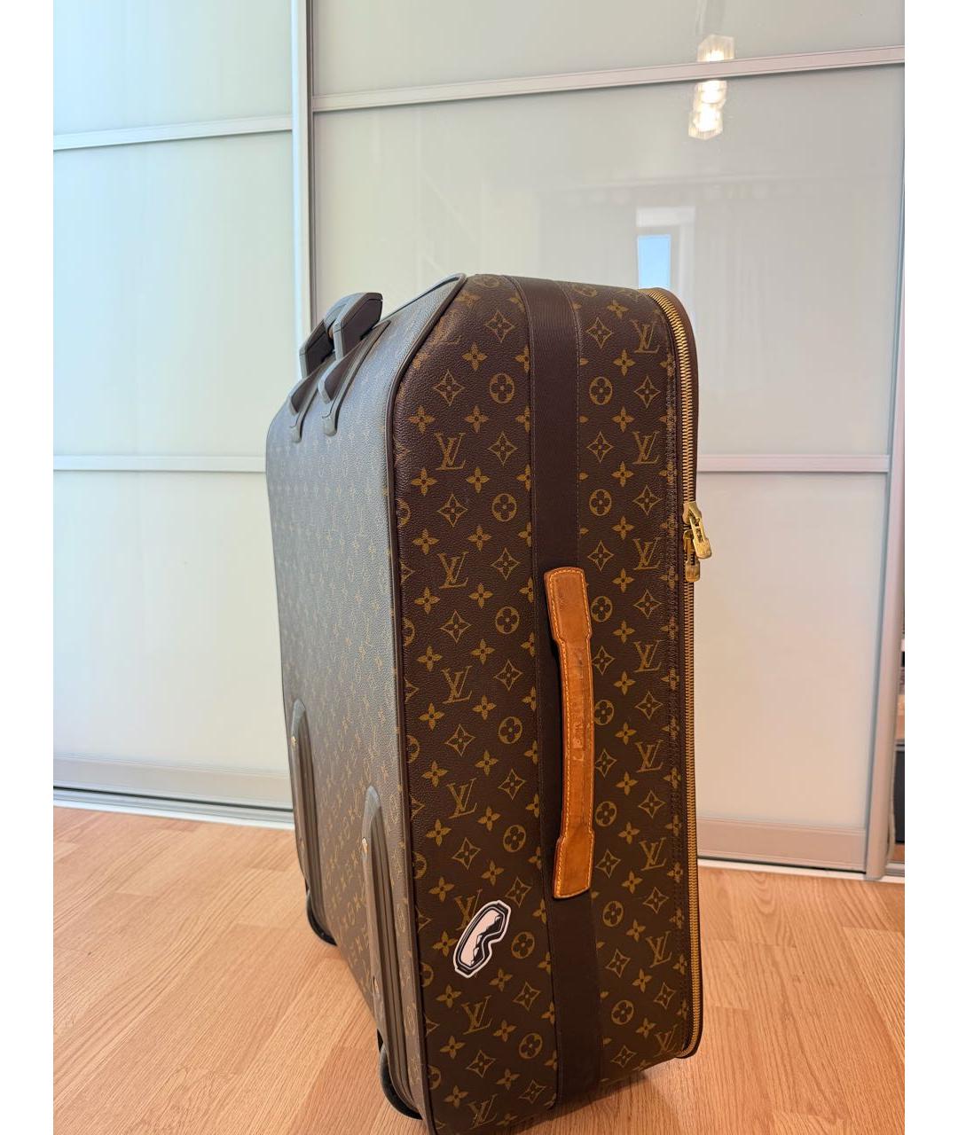 LOUIS VUITTON Коричневый чемодан из канвы, фото 2