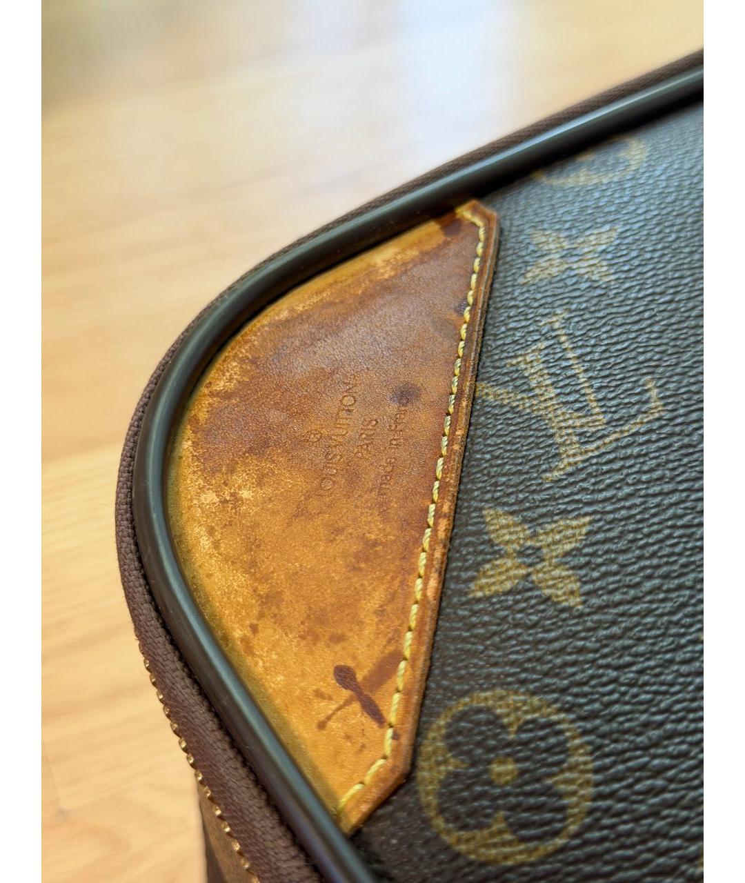 LOUIS VUITTON Коричневый чемодан из канвы, фото 5