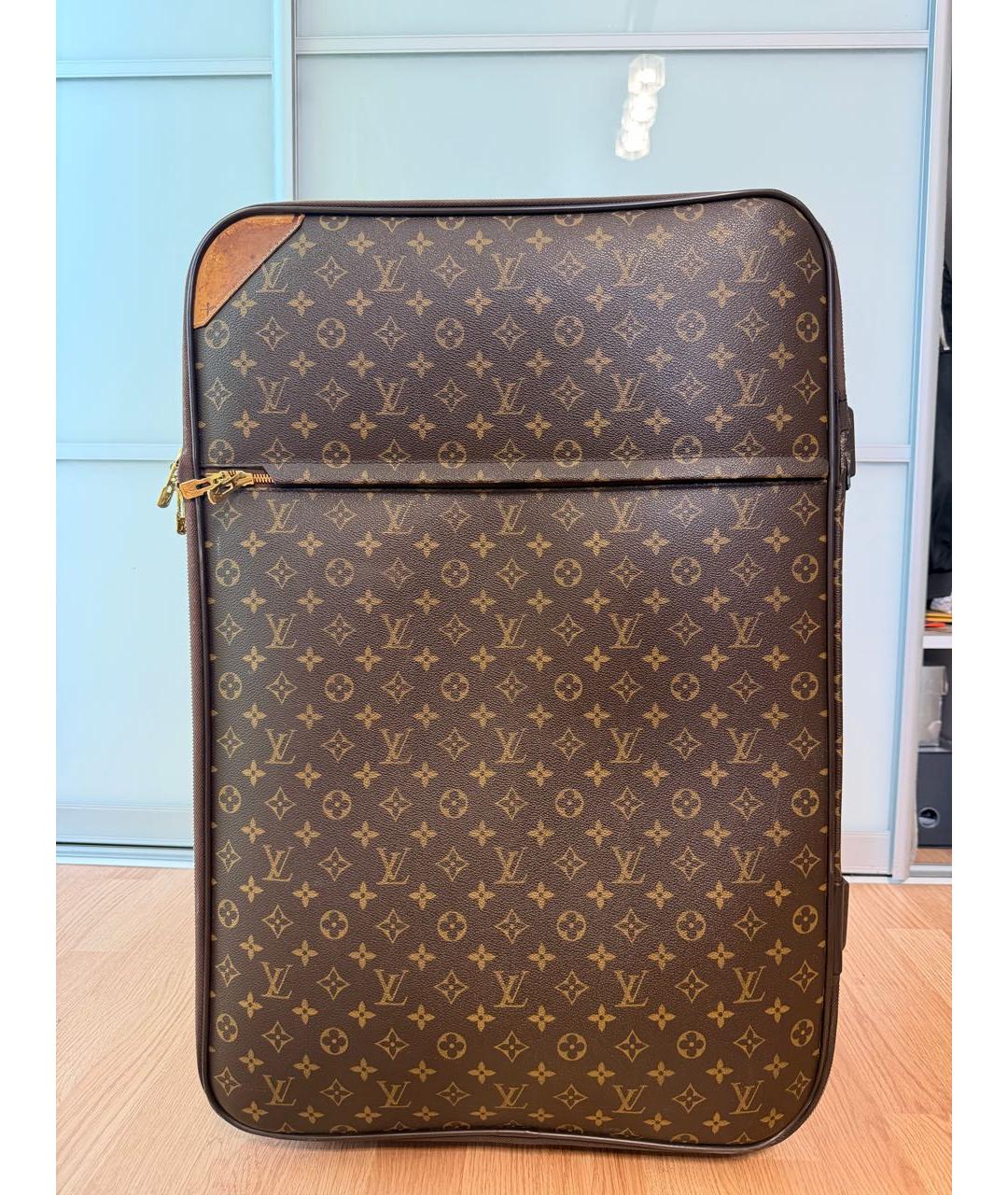 LOUIS VUITTON Коричневый чемодан из канвы, фото 9