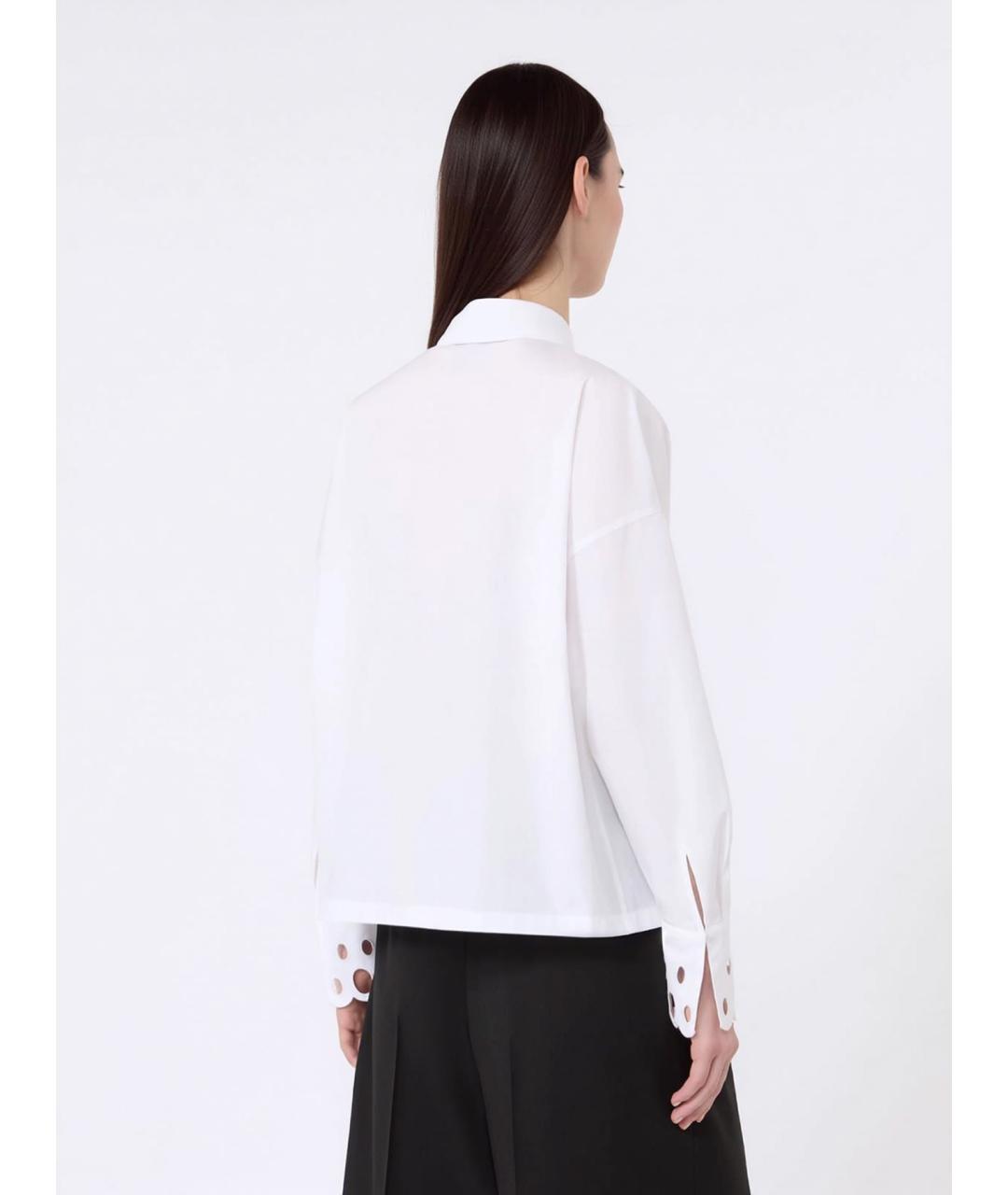 MAX MARA STUDIO Белая хлопковая рубашка, фото 3