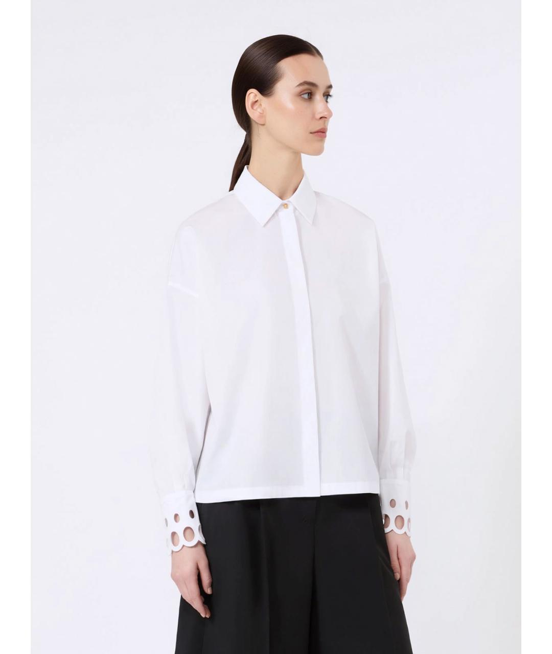 MAX MARA STUDIO Белая хлопковая рубашка, фото 2