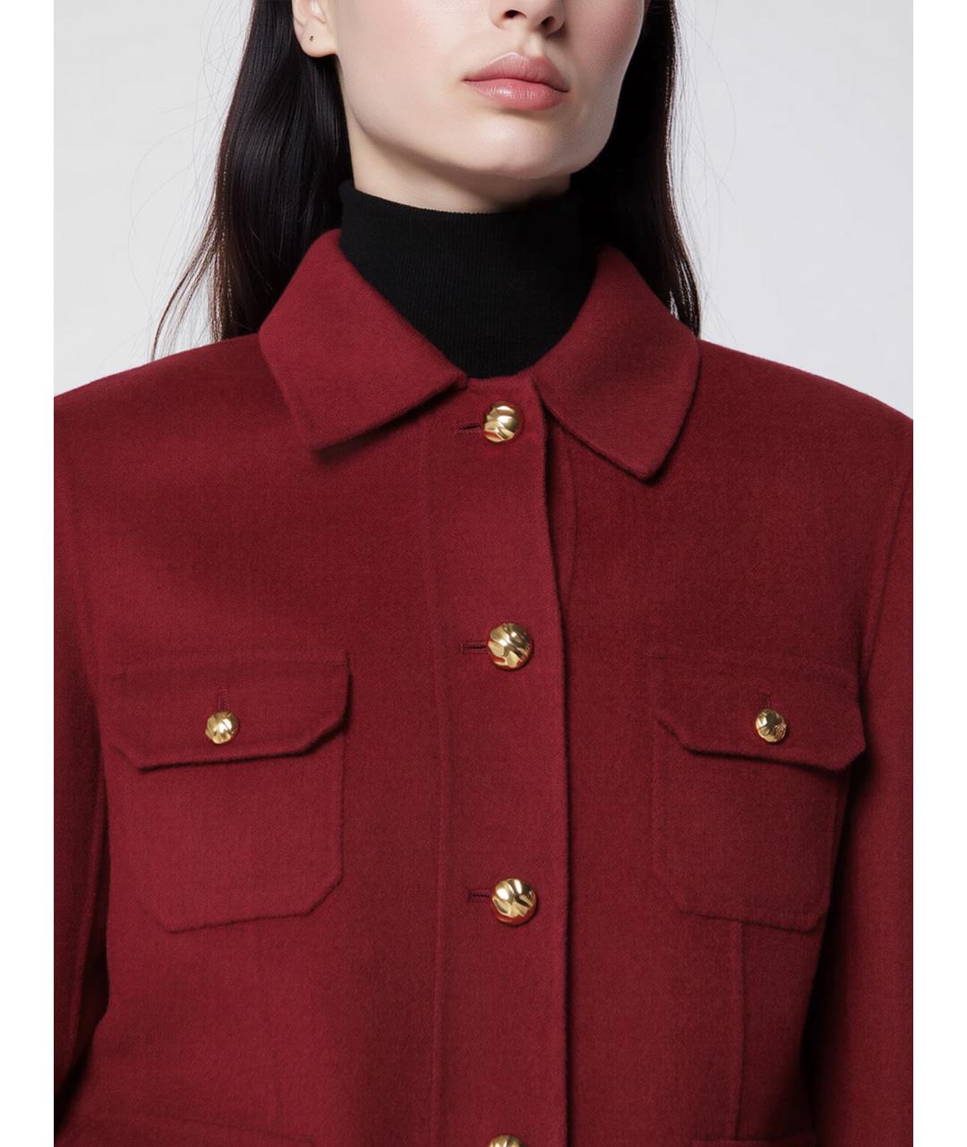 MAX MARA STUDIO Бордовая шерстяная куртка, фото 2