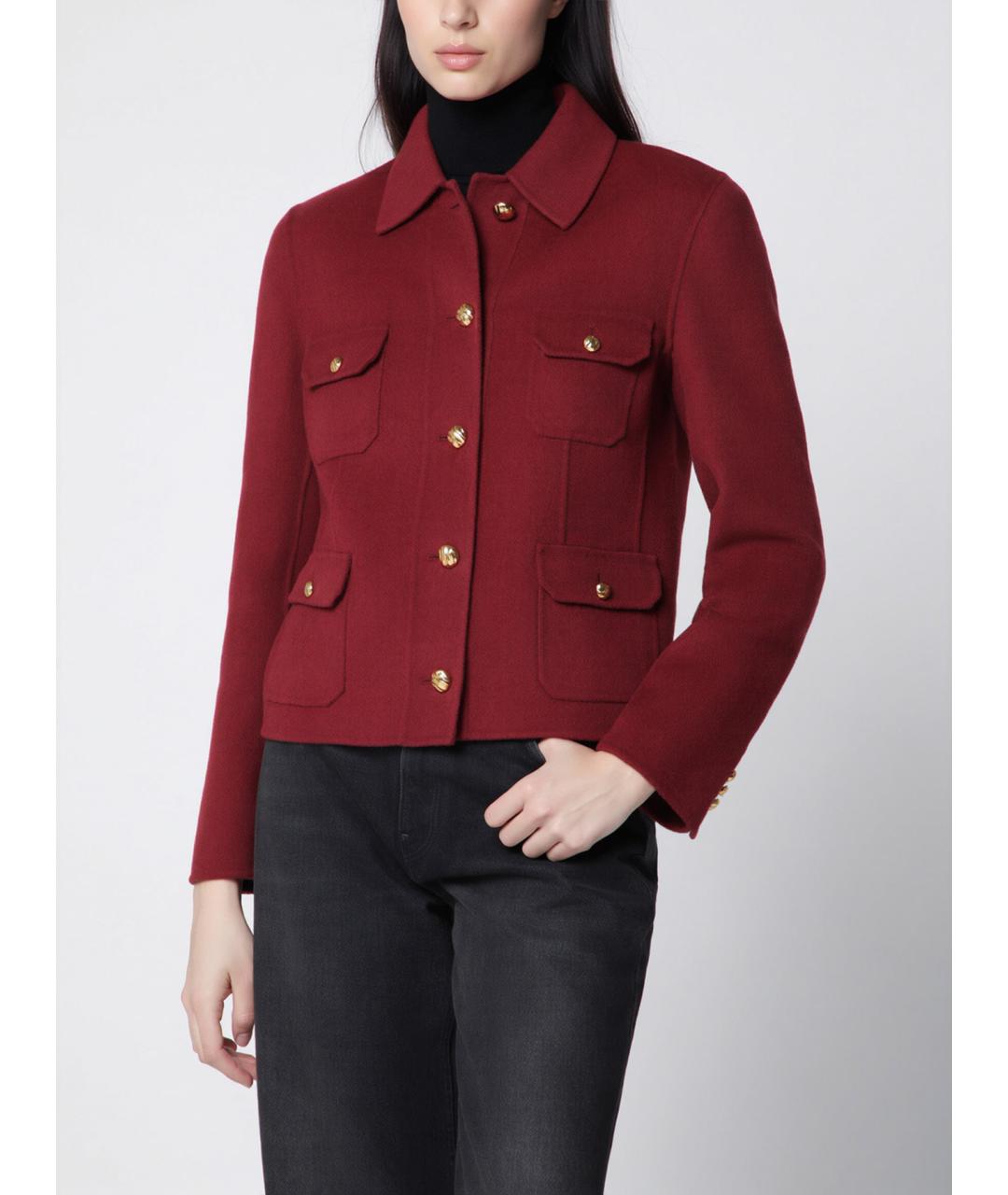 MAX MARA STUDIO Бордовая шерстяная куртка, фото 3