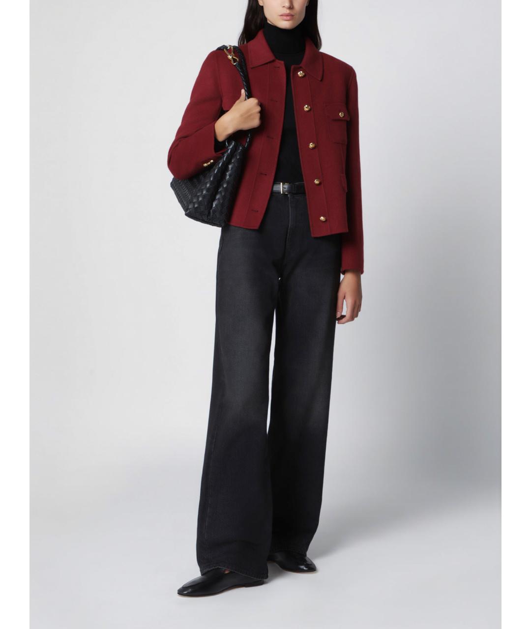 MAX MARA STUDIO Бордовая шерстяная куртка, фото 4