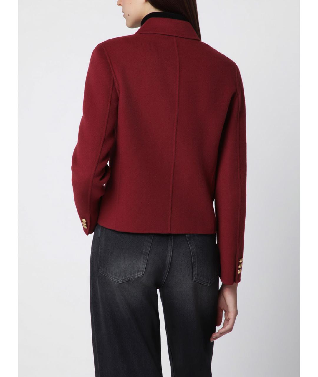 MAX MARA STUDIO Бордовая шерстяная куртка, фото 5