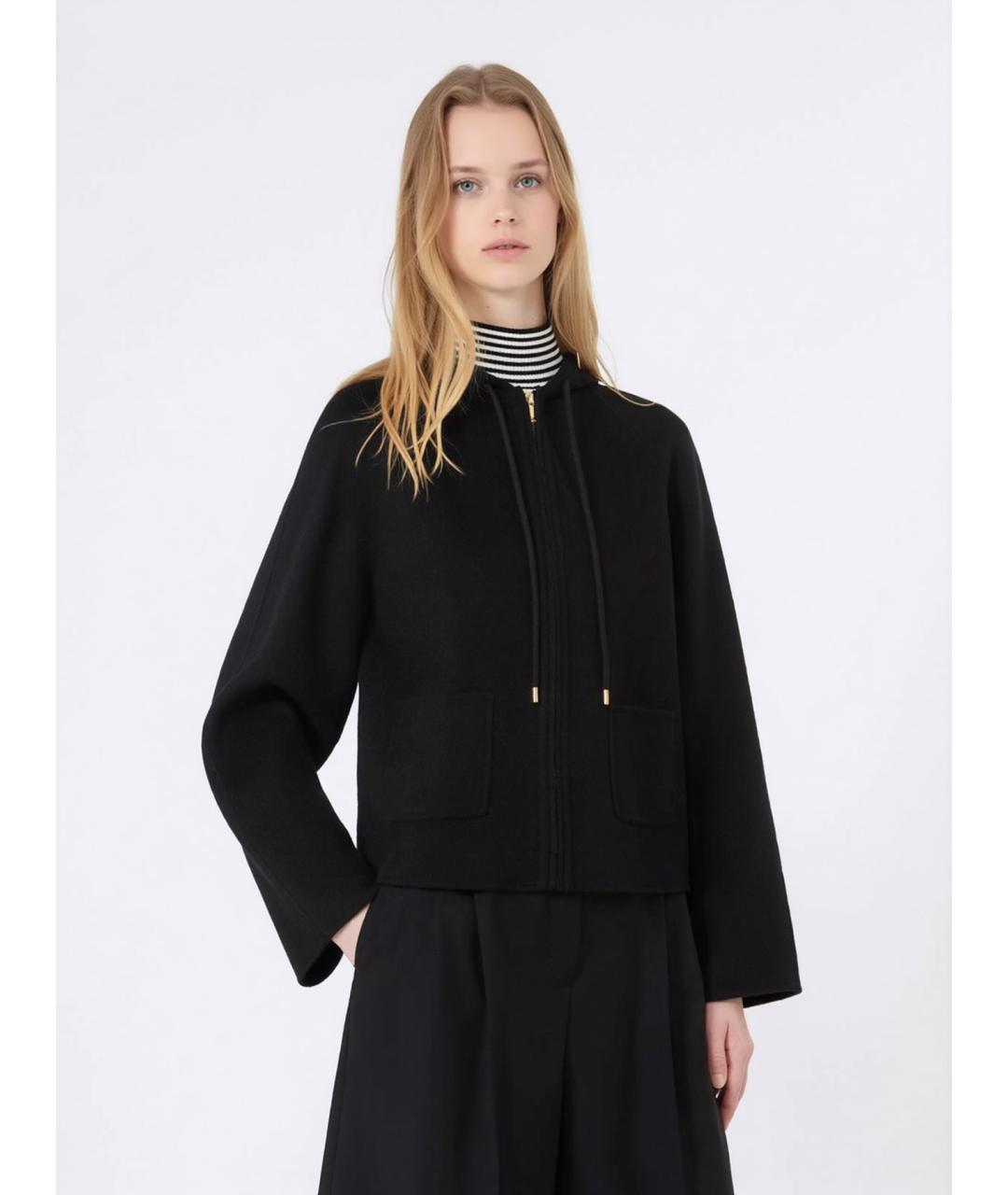 MAX MARA STUDIO Черная шерстяная куртка, фото 3