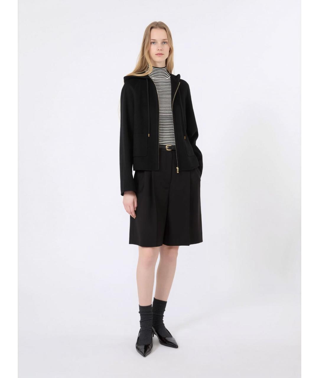 MAX MARA STUDIO Черная шерстяная куртка, фото 2