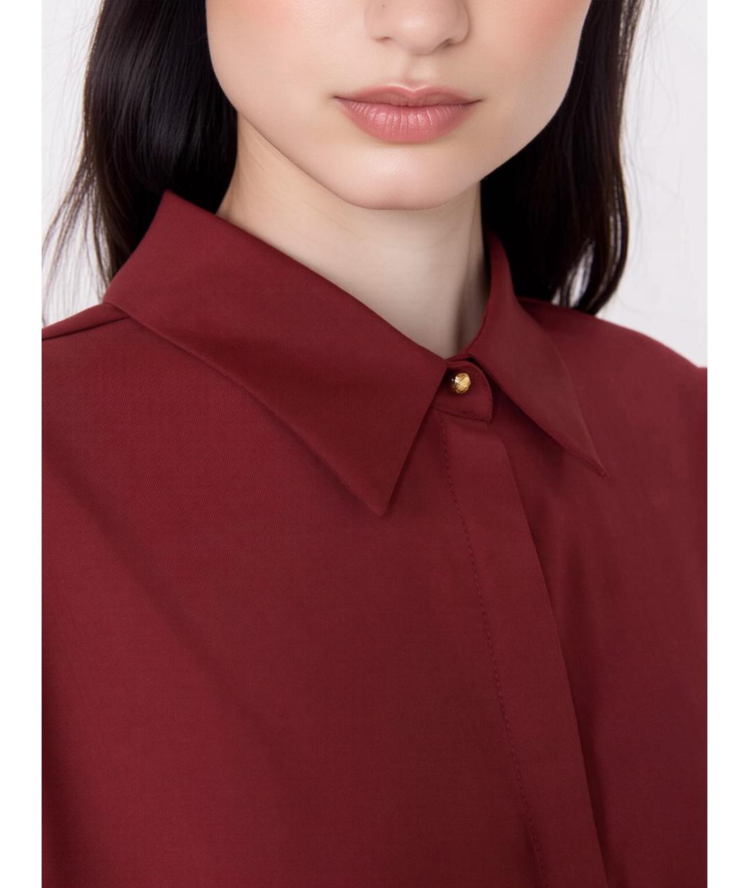 MAX MARA STUDIO Бордовое шерстяное повседневное платье, фото 4