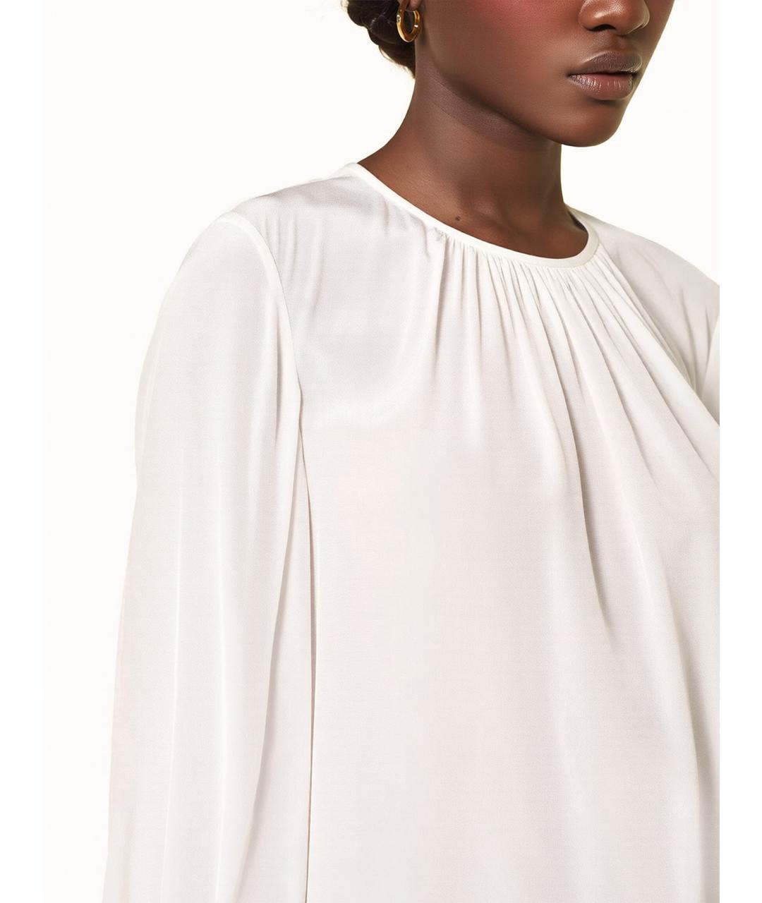 MAX MARA STUDIO Белая шелковая блузы, фото 5