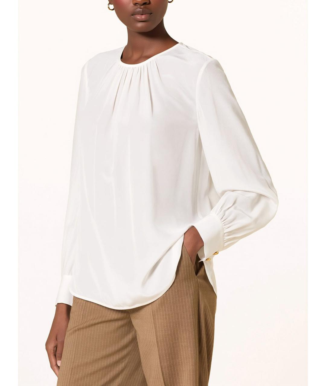 MAX MARA STUDIO Белая шелковая блузы, фото 4