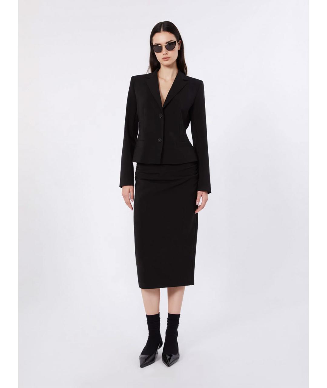 MAX MARA STUDIO Черная полиэстеровая куртка, фото 2