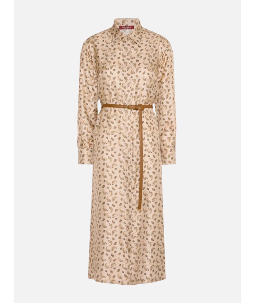 MAX MARA STUDIO Мульти шелковое повседневное платье, фото 6