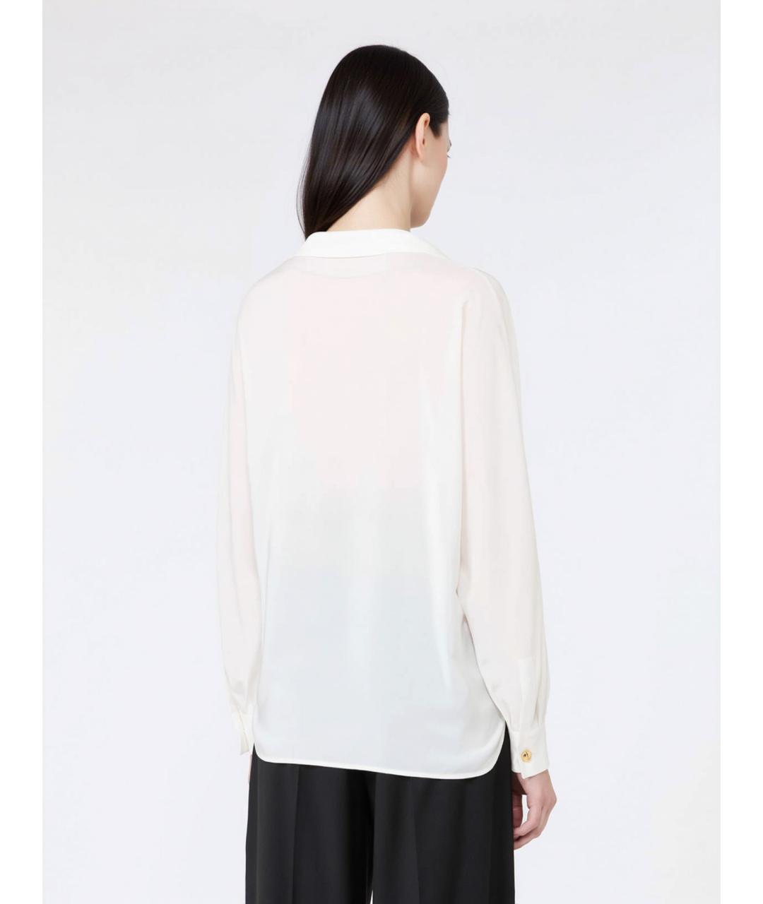 MAX MARA STUDIO Белая шелковая рубашка, фото 4