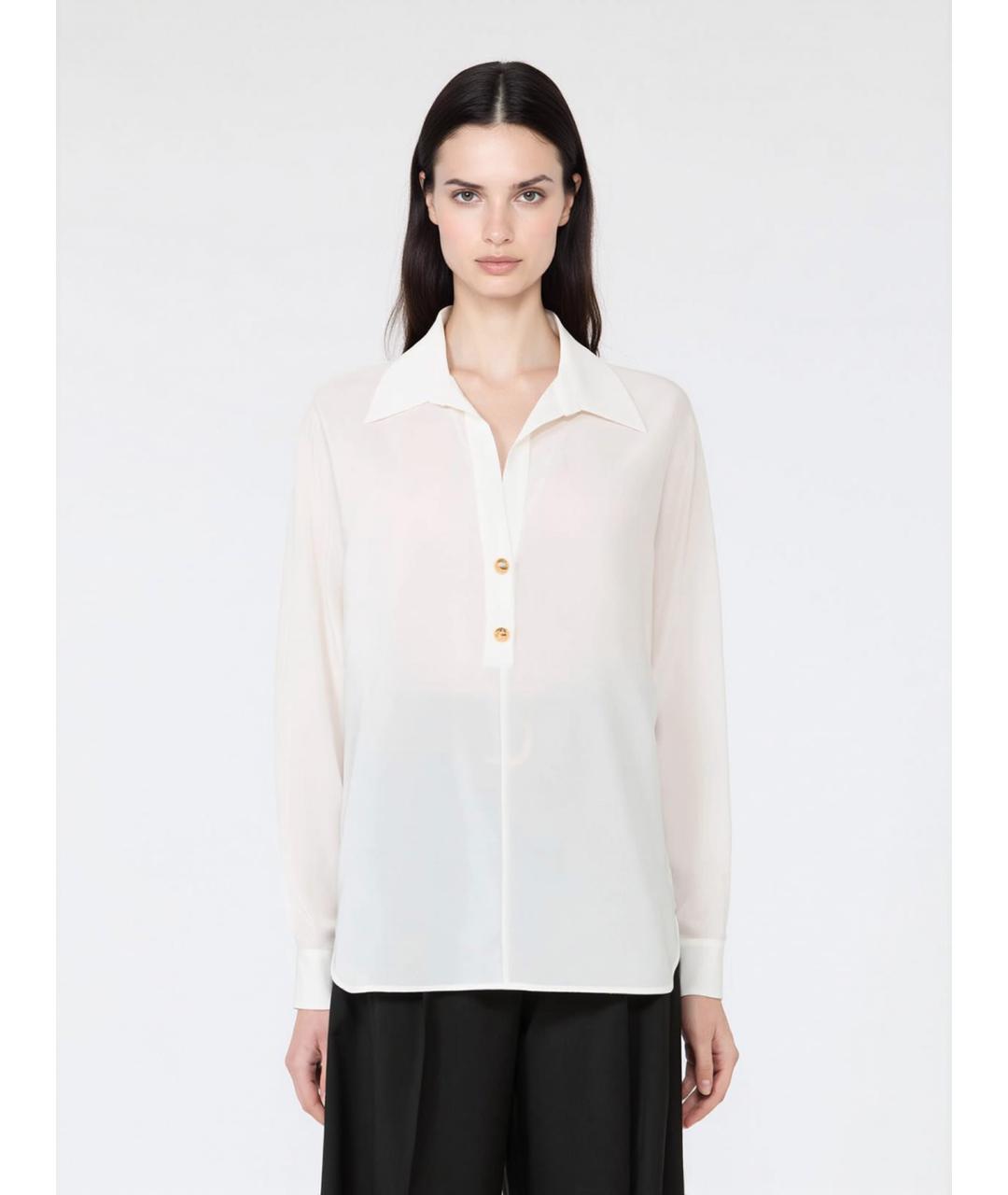 MAX MARA STUDIO Белая шелковая рубашка, фото 3