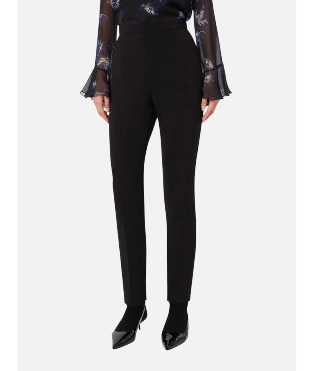 MAX MARA STUDIO Черные полиэстеровые брюки узкие, фото 5