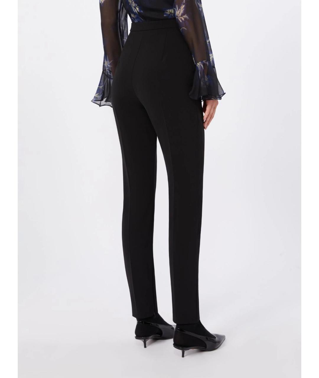 MAX MARA STUDIO Черные полиэстеровые брюки узкие, фото 3