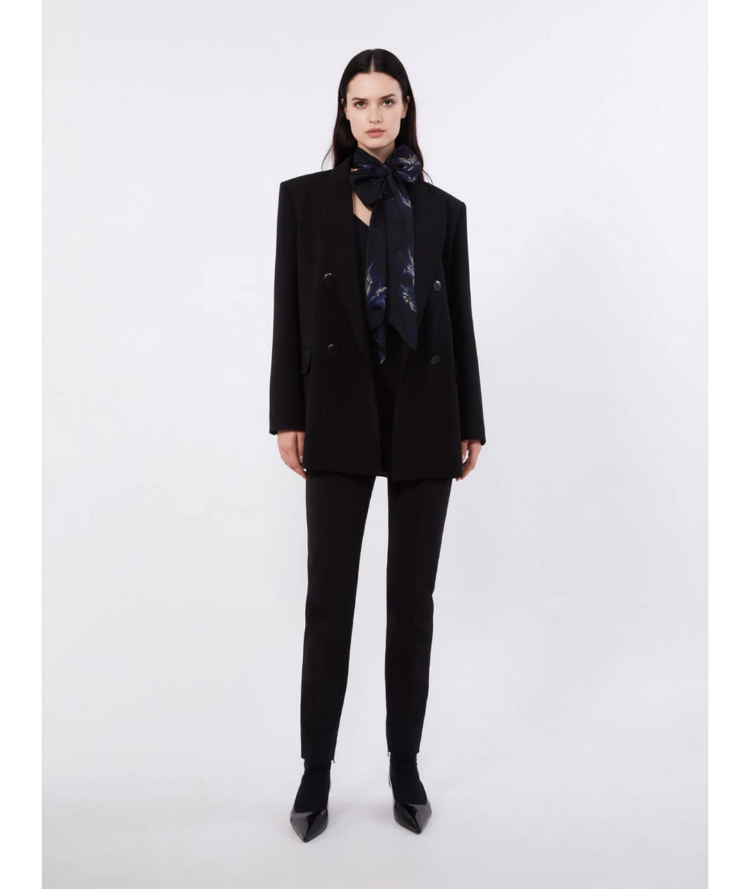MAX MARA STUDIO Черные полиэстеровые брюки узкие, фото 2