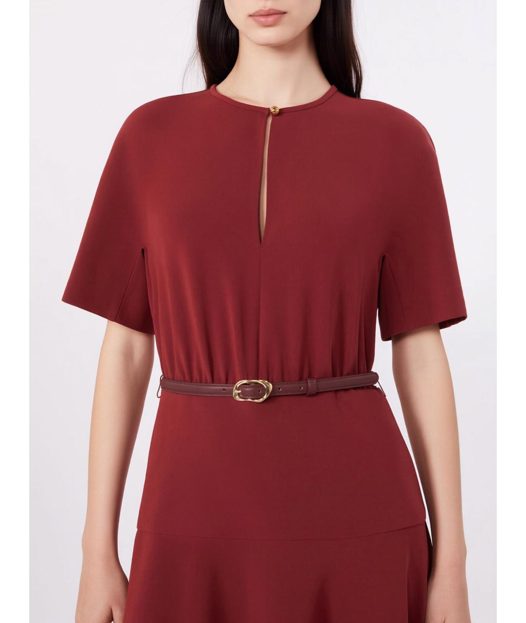 MAX MARA STUDIO Бордовое повседневное платье, фото 5