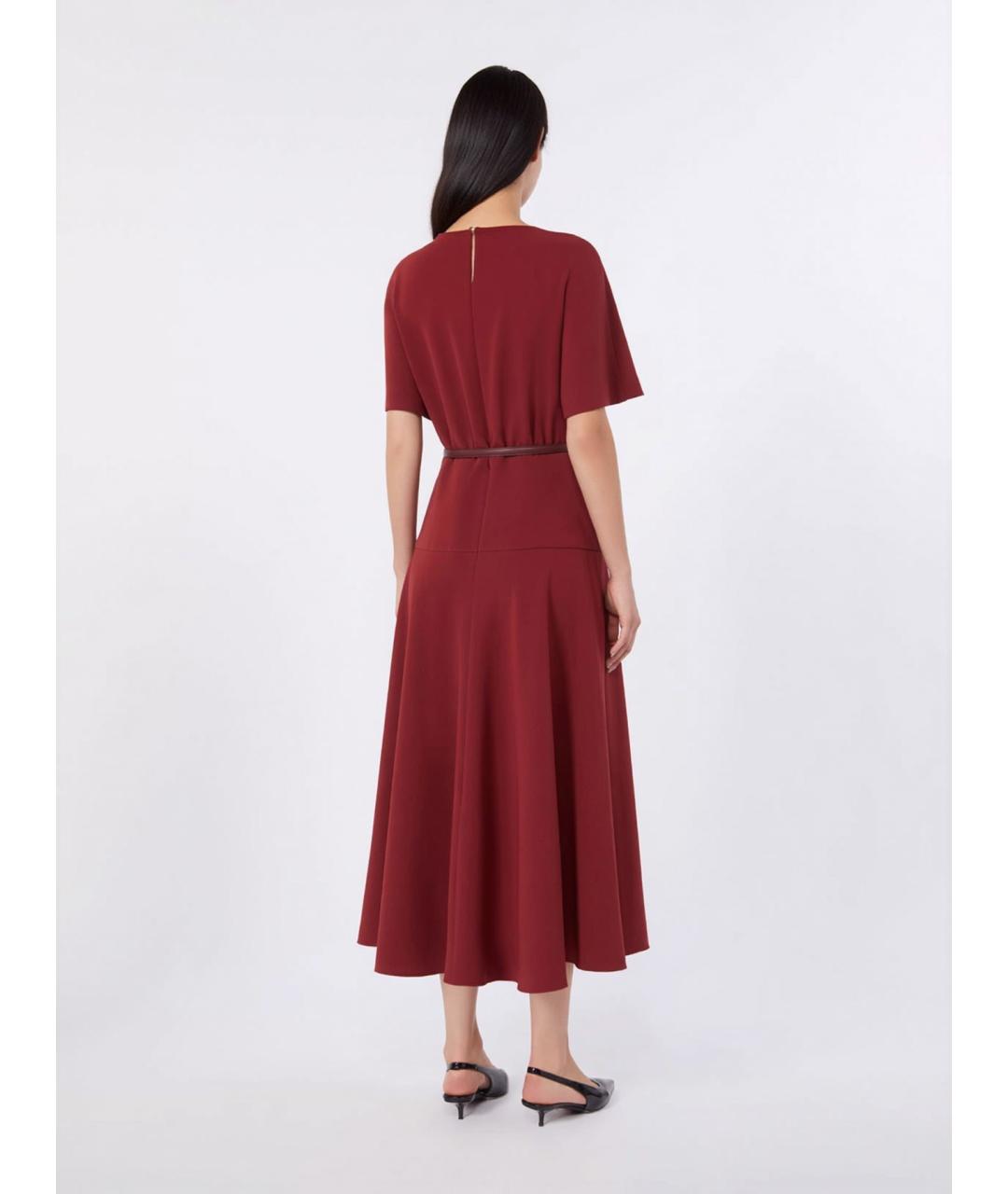 MAX MARA STUDIO Бордовое повседневное платье, фото 4