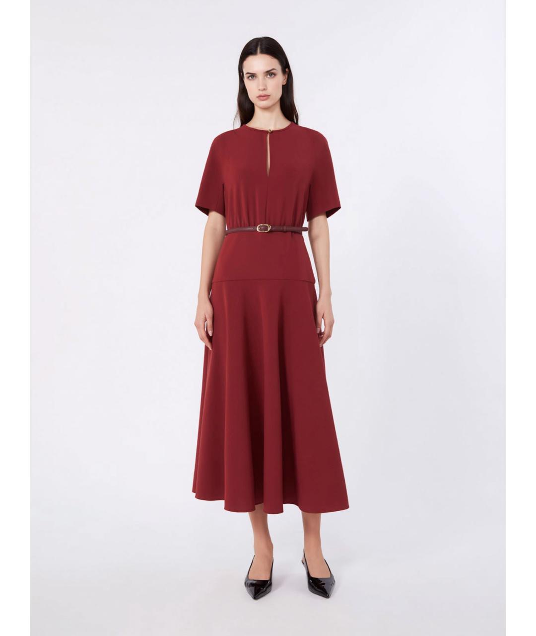 MAX MARA STUDIO Бордовое повседневное платье, фото 3